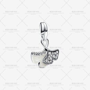 Pandora Double Gingko Leaves Sparkling Dangle Charm
